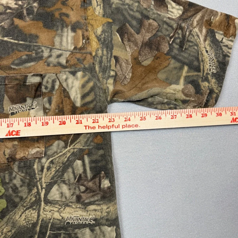 Vintage 90s Single Stitch Mens Camo T-Shirt Large Liberty Advantage Timber - Picture 5 of 10